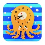 Ceas Caracatita – din lemn de construit si de pictat -cu meanism electronic si baterie